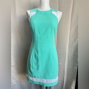 Sloane Solid Seersucker Dress in Delta Blue by Lauren James